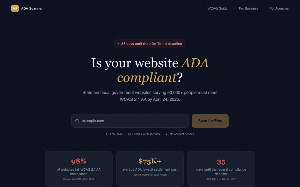 ADA Scanner screenshot